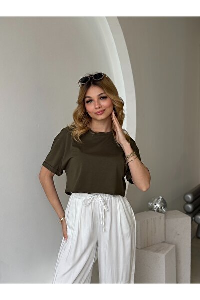 FEHUBLOOM Green Short Sleeve Crop