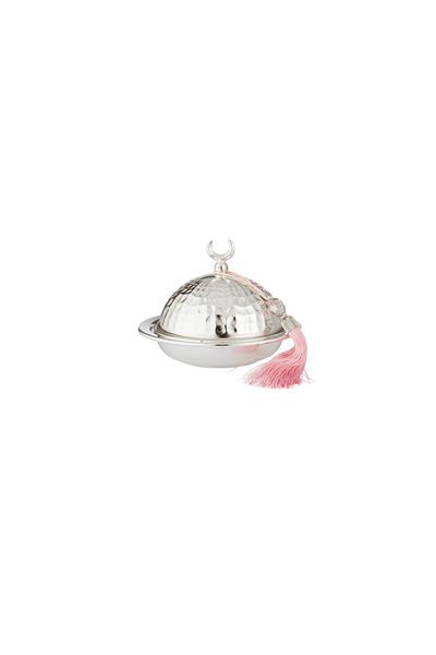 Dania Shiny silver metal date holder with decoration