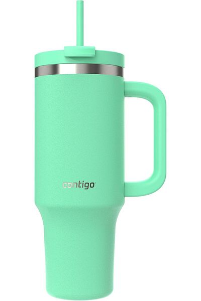 Contigo Thermos Cup with Handle - Tumbler - Stainless Steel - with Straw & Lid - 29 Hours Cold