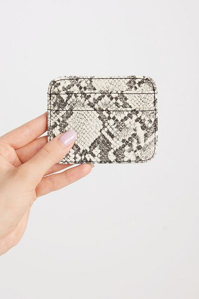 DeFacto Women's Snakeskin Printed Faux Leather Card Holder D7014Axns