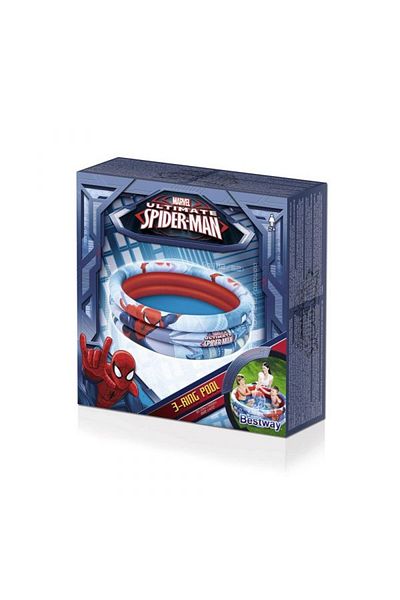 BESTWAY Bestway Spiderman Inflatable 3-Ring Pool 48x12 inch 98018