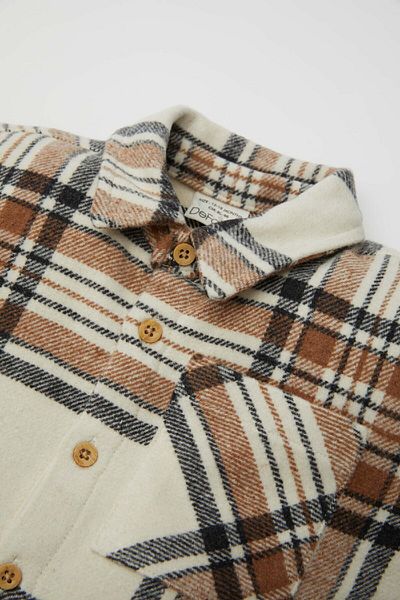 DeFacto Baby Boy Flannel Long Sleeve Pocket Checked Shirt D5229A524Wn