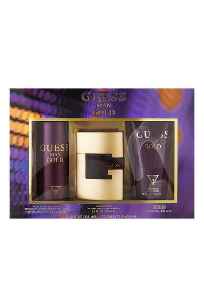 Guess Gold Set For Men-- 75 ml Eau De Toilette-- 200 ml Shower Gel -- 226 ml Body Spray