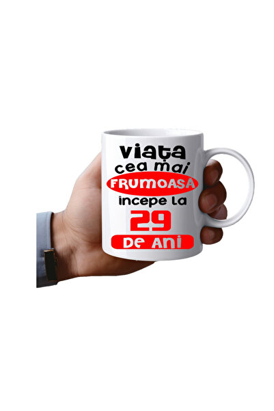 OEM Cana albă personalizată, Viața frumoasă începe la 29 de ani, Arăt așa, IN...