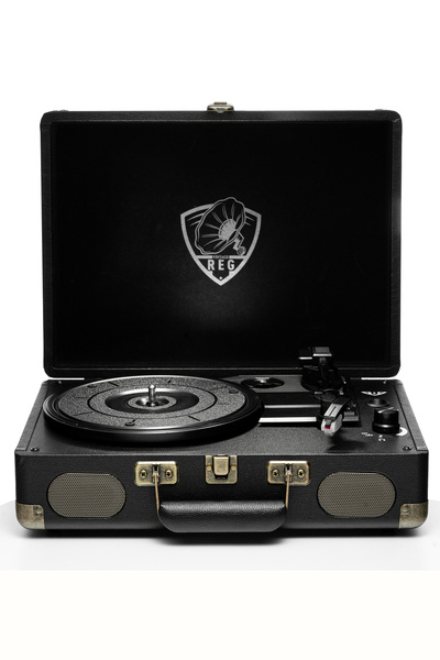 REG Vintage 102b Plus Plak Çalar - Siyah - (ŞARJLI, BLUETOOTH, DAHİLİ HOPARLÖR VE METAL IĞNELİ)