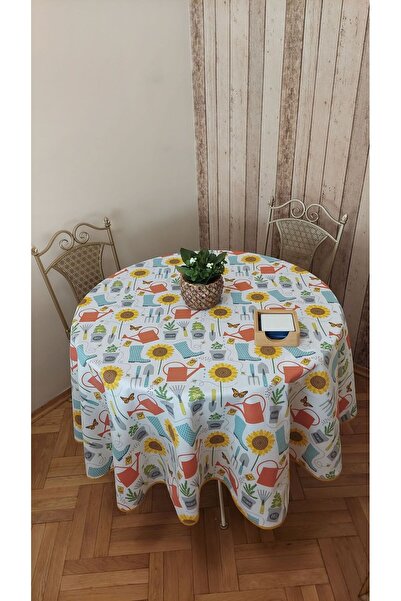gonk Round,Duck (Liquid Iti̇ci̇,Stain-Proof) Fabric,Tablecloth