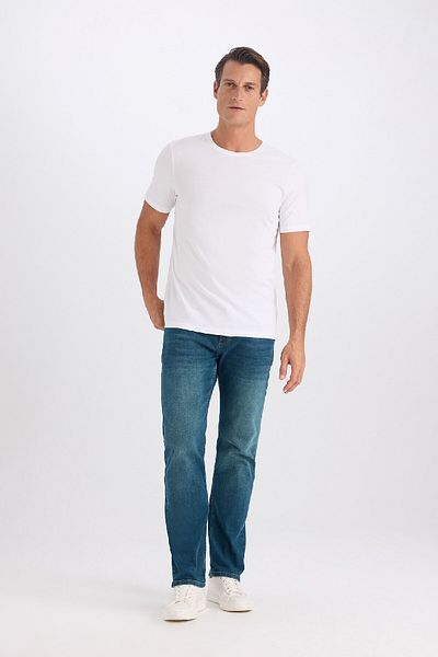 DeFacto Slim Fit Slim Fit Crew λαιμόκοψη Βασικό μασίφ κοντομάνικο μπλουζάκι M6606AZ25SP