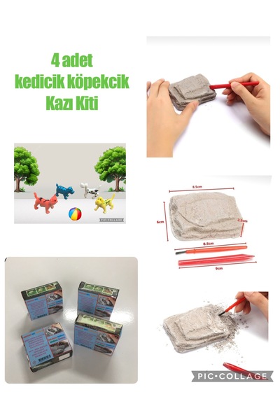 AZİZ OYUNCAK 4 adet kedicik köpekcik kazı oyuncağı