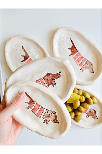 WEBBMODA Handmade Dog Appetizer Presentation Plate