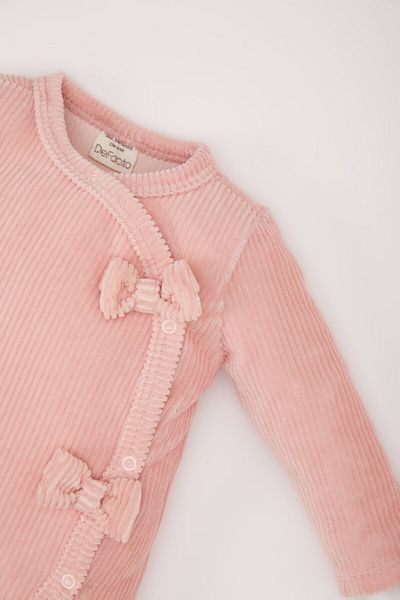 DeFacto Baby Girl Newborn Long Sleeve Velvet Jumpsuit D6519A524Wn