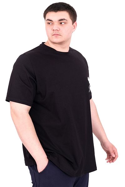 ModeXL Tricou pentru bărbați Mode XL plus mărime, cu decolteu și culoare neagră