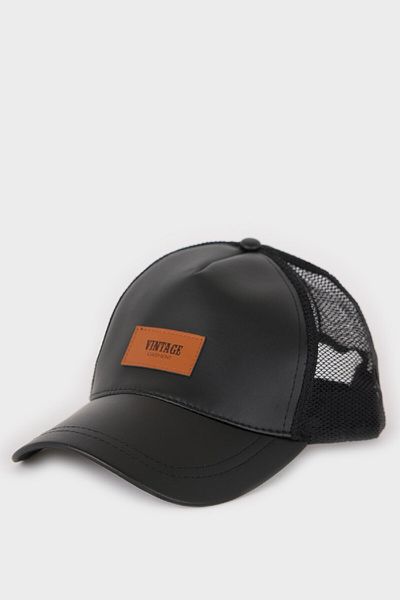 DeFacto Men's Faux Leather Cap Hat W8557Az25Sm