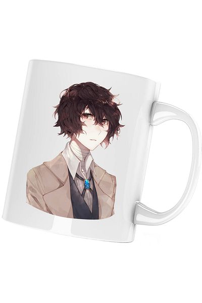 OEM Cana albă personalizată „Bungo Stray Dogs Osamu Dazai Anime”, INOVATIX®. 330 ml