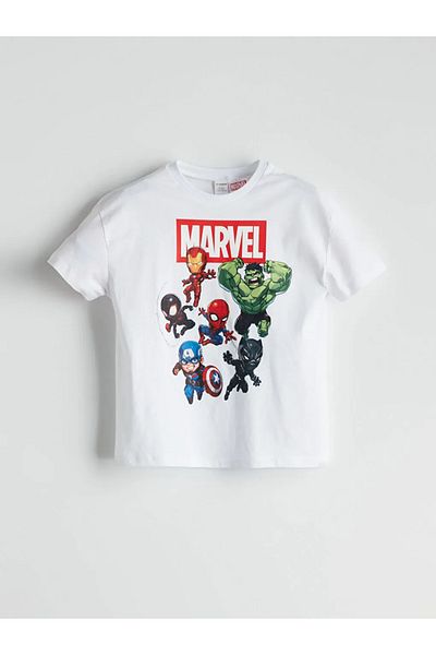 LC Waikiki Tricou alb pentru băiat cu imprimeu Spider-Man -AKRSTORE-