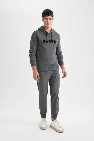 DeFacto Basic Cotton-Padded Jogger Pants - Straight Waist, Lace-Up Pockets, Elastic Leg D7782Ax24Au