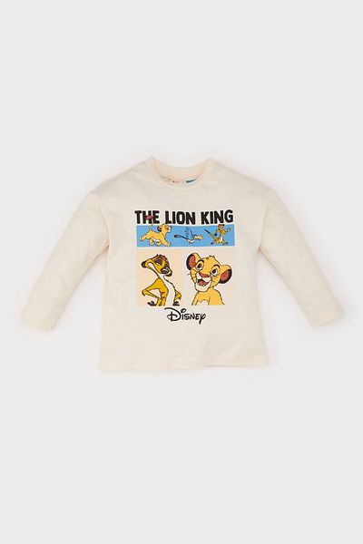 DeFacto Βρεφικά αγόρια Disney Lion King με λαιμόκοψη μακρυμάνικο μπλουζάκι D6297A524WN