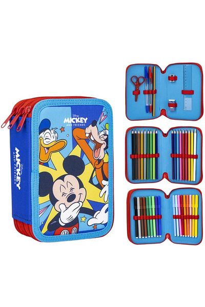 Mickey Mouse Equipped pencil case for children, 20x13x7.5, multicolor, Mickey Mouse