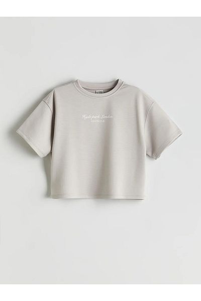 LC Waikiki Lcw Kids Gray Crew Neck Girls T-Shirt and Sweatpants