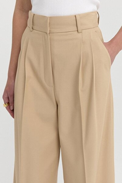 SÜFF Çift Pilili Düz Kesim Pantolon