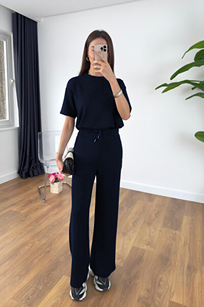 YAKAMEL Kadın Kısa Kollu Modal Penye Full Esnek Süper Yüksek Bel Takım