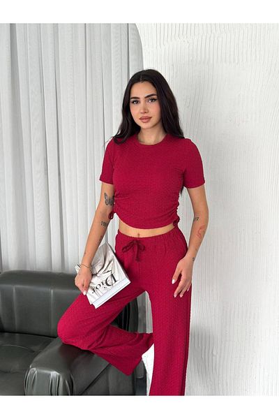 Noa Noa Embossed Patterned T-Shirt Pants Set