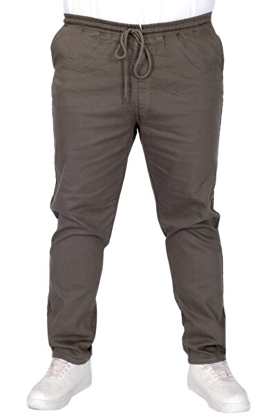 ModeXL Fashion XL Plus Size Men's Pants Gabardine Straight Leg Jogger 21929 Khaki