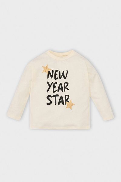 DeFacto Langarm-T-Shirt mit Rundhalsausschnitt und Neujahrsmotiv für Babys D6231a524wn