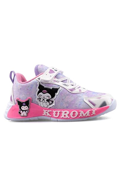 kuromi 724 Kız Çocuk Okul Öncesi Beyaz/Pembe Işıklı Sneaker