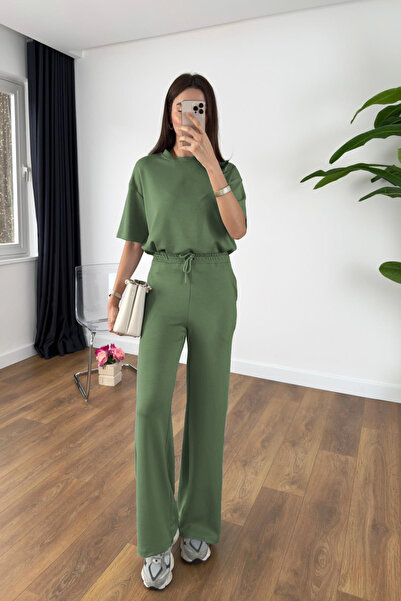 YAKAMEL Kadın Kısa Kollu Modal Penye Full Esnek Süper Yüksek Bel Takım