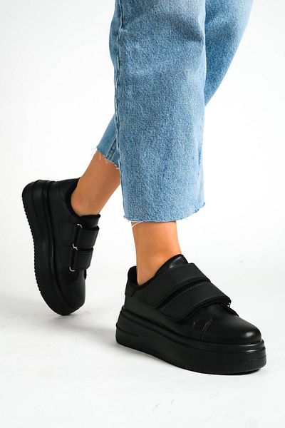 ayakkabıhavuzu Tenis negru cu velcro cu talpă înaltă