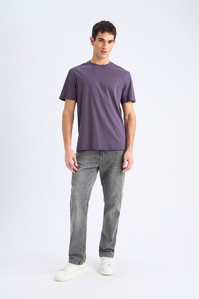 DeFacto 100 % Baumwolle Neues Basic-T-Shirt mit Rundhalsausschnitt und normaler Passform, einfarbig, kurzärmelig V7699az25sp