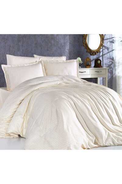 Gasel Home 120X200 for Beds (1.5 Person) Soft Satin Striped Duvet Cover Set