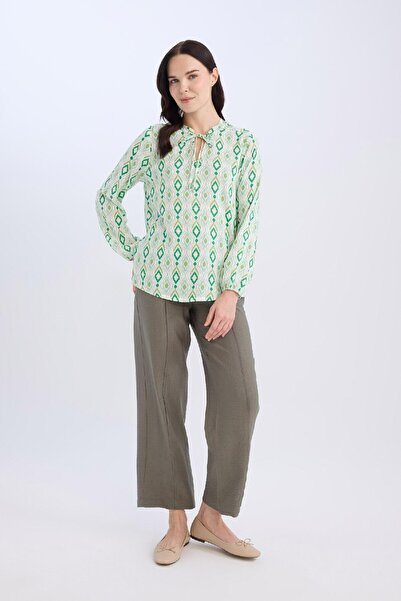 DeFacto Μακρυμάνικη μπλούζα με κανονική εφαρμογή με λαιμόκοψη N1809AZ25SP