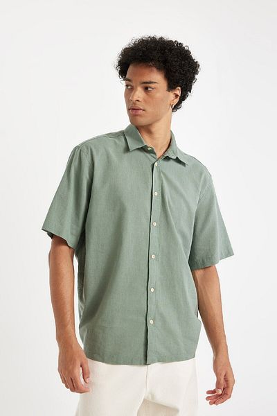 DeFacto Κοντομάνικο πουκάμισο από ποπλίνα RelAXeD Fit - D8352AX24HS