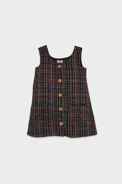 DeFacto Βρεφική φόρμα μαύρη τσέπη με κουμπιά Tweed D7434a524wn