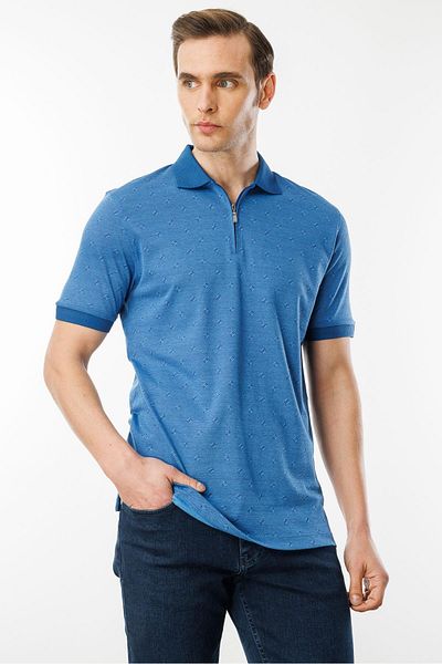 Desen Triko Ανδρικό μπλουζάκι Jacquard με φερμουάρ Saks