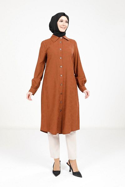 Beyza Brown Color Hijab Tunic 9375