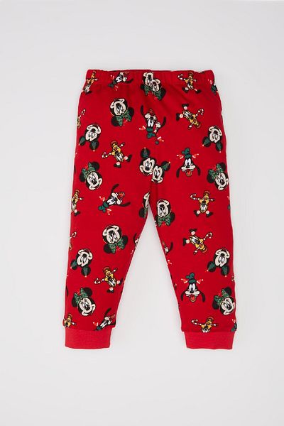 DeFacto Disney Mickey & Minnie témájú kisfiú pizsama szett - nyakú, hosszú ujjú, felső derék