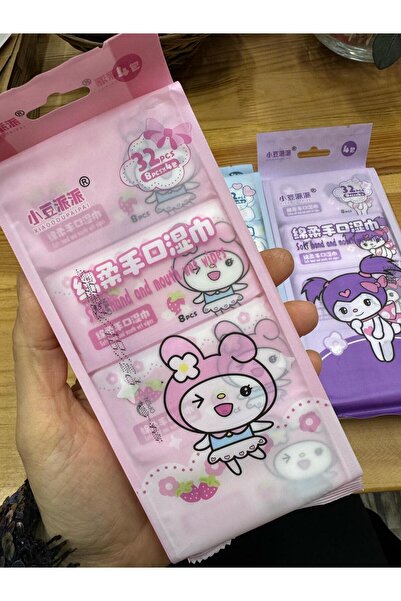 demontecraft Islak mendil hello kitty kuromi figürlü 1 paket 4 adet dir