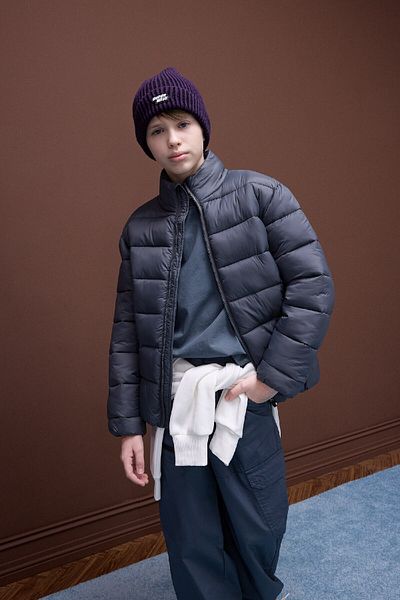 DeFacto Boy's Water Repellent Puffer Jacket with Zipper Pockets D5900A825Sp