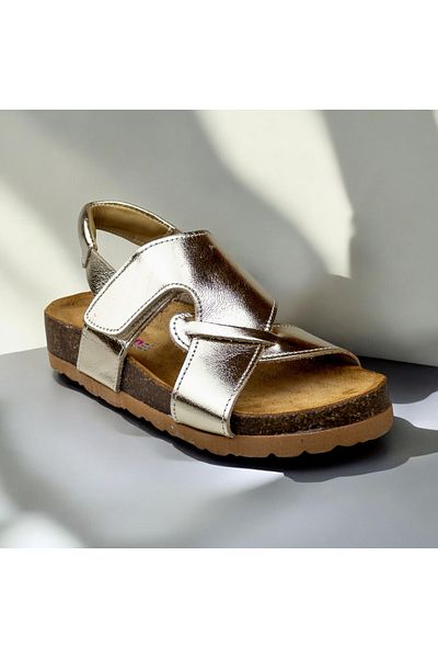 JOJO KIDS Girl's Genuine Leather Cork Sandals , Orthopedic Sandals , 100%100 Leather Sandals
