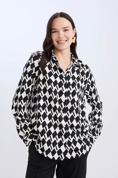 DeFacto Regular Fit Print Long Sleeve Shirt D7229Ax25Sp