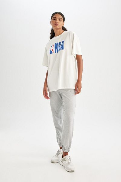 DeFacto Nba Wordmark Oversize T-Shirt - Crew Neck, Short Sleeve T5506Az24Au