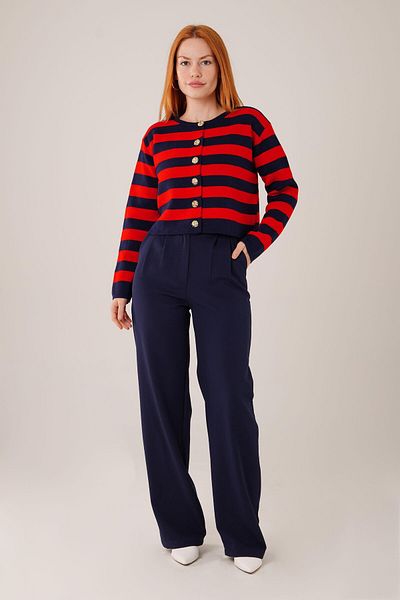 Modark Knitwear Striped Short Cardigan