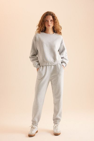 DeFacto Regular Fit Regular Fit Basic Thick Fleece Σετ φόρμας D8022axns