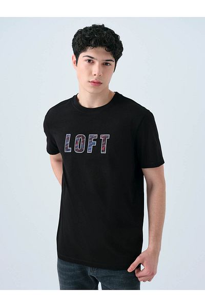 Loft Ανδρικό μπλουζάκι Regular Fit Μαύρο Lf2039006