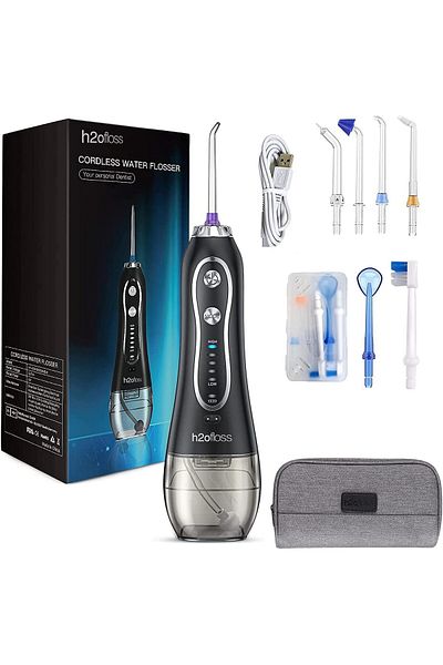 h2ofloss Water Flosser For Teeth Cordless 300Ml Portable Oral Irrigator Flosser-6H