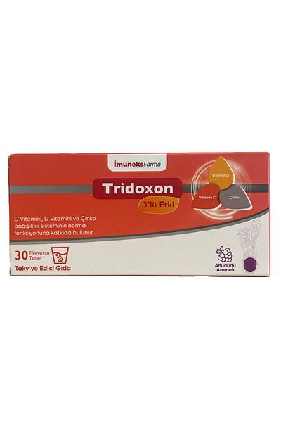 Imuneks İmuneks Farma Tridoxon 3-Fold Effect Food Supplement 30 Effervescent Tablets