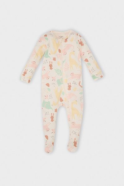 DeFacto Safari Print Jumpsuit for Newborn Baby Girl - D8309A5Ns