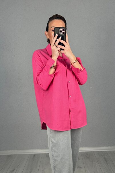 lady special Γυναικείο λινό πουκάμισο Vera Oversize